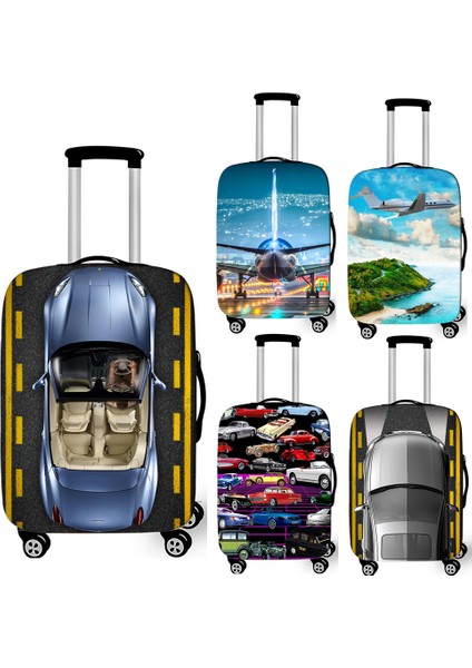 PXTCAR03 Stili Xl Beden Seyahat Için Moda Araba Uçak Baskılı Bavul Kılıfı Anti-Toz Valiz Koruyucu Kapak Bagaj Trolley Kılıf Kapağı (Yurt Dışından) indirimleri