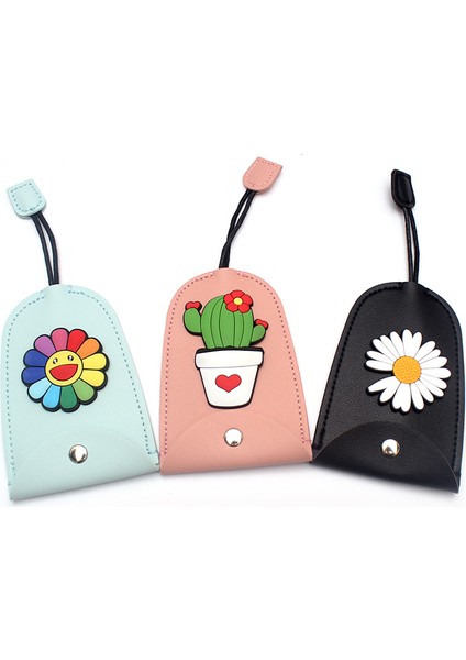No.3 Tarzı Güzel Çiçekler Kaktüs Çekme Tipi Anahtar Çantası Pu Deri Anahtar Cüzdanları Ev Sahipleri Araba Anahtar Tutucu Kılıfı Yeni Deri Anahtarlık Pochette (Yurt Dışından)