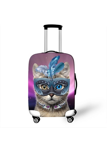 XTMJM09 Stili S Beden Ev Kedisi Bavul Koruyucu Örtüsü Su Geçirmez Valiz Kılıfı Kadınlar 3D Baskı Seyahat Aksesuarları Toz Yağmurluk Bavul Koruyucu Örtü -Amac: (Yurt Dışından)