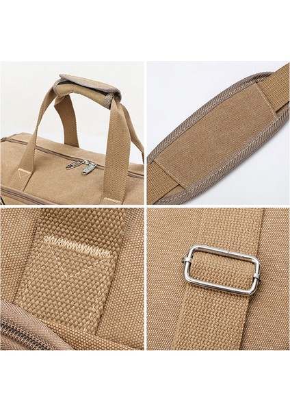 Kahvekahverengi Tarzı Vintage Spor Seyahat Çantaları Erkek Tuval Bagaj El Çantası Büyük Rahat Dayanıklı Baskı Omuz Ayakkabı Paketi Depolama (Yurt Dışından) indirimleri