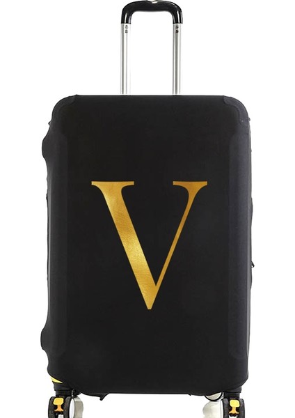 8 Harfli V Stili L Beden Bavul Kılıfı Valiz Koruyucu Kapak Mektup Ad Desen Seyahat Aksesuarları Elastik Bagaj Toz Kapağı Bavul Uygula (Yurt Dışından)