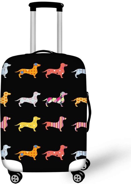 ZLH1722F26 Stili M Beden Twoheartsgirl Yıkanabilir Bavul Kılıfı Sevimli Dachshund Köpek Seyahat Bavul Koruyucu 18 Ila 32 Inç Bagajın Üzerine Uygun Fermuar Kapanışı (Yurt Dışından)