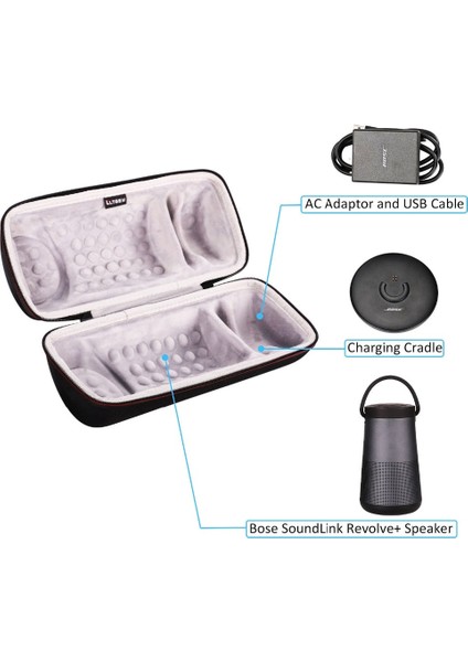 Ltgem Eva Sert Depolama Seyahat Taşıma Koruyucu Kılıf Bose Soundlink Revolve+ Taşınabilir ve Uzun Ömürlü Bluetooth Hoparlör Için (Yurt Dışından)