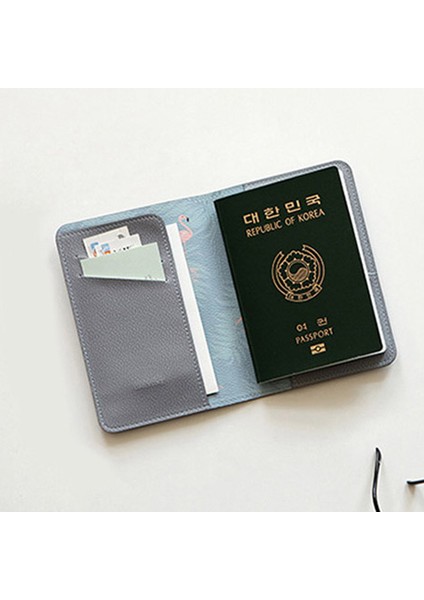 Koyu Mavi Çiçek Stili Kadın Kimlik Pasaport Tutucu Pu Deri Kart Tutucu Seyahat Pasaport Kapağı Erkek Flamingo Kapaklı Pasaport Organizatörü Için Baskı - (Yurt Dışından) indirimleri