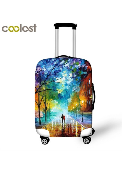 XTYH07 Stili Xl Beden Eiffel Kulesi Yağlı Boya Valiz Koruyucu Kapak Seyahat Aksesuarları Için Elastik Kapaklar Inç Trolley Durumunda Valiz Kapağı (Yurt Dışından)
