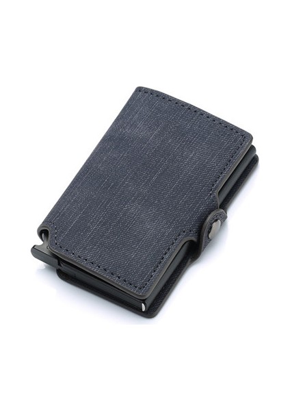 CZ28 Siyah Siyah Stil Otomatik Açılır Kredi Kartı Cüzdanı Rfıd Engelleme Ince Kart Tutucu Iş Hasp Kart Kılıfı Ince Cüzdan Için Kadınerkek (Yurt Dışından)