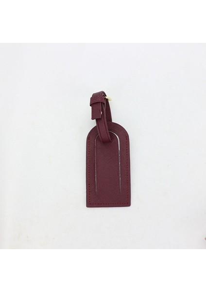 Bordo Etiket Stili Moda Monogramlı Ilk Harf Mektuplar Cinsiyetsiz Saffiano Deri Pasaport Kılıfı Bagaj Etiketi Pasaport Kapak Seti Seyahat Aksesuarları (Yurt Dışından)