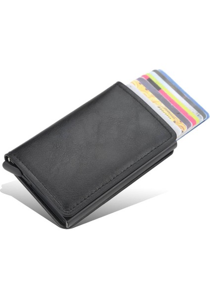 Alaşım Gri Tarzı Erkek Akıllı Cüzdan Iş Kıyafeti Otomatik Çıkışlı Çok Fonksiyonlu Kart Sahibi Rfid Madeni Para Cüzdanı Alüminyum Alaşım Kredi Kartı Tutucu (Yurt Dışından) fırsatları