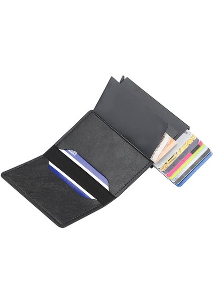 Alaşım Gri Tarzı Erkek Akıllı Cüzdan Iş Kıyafeti Otomatik Çıkışlı Çok Fonksiyonlu Kart Sahibi Rfid Madeni Para Cüzdanı Alüminyum Alaşım Kredi Kartı Tutucu (Yurt Dışından) indirimleri