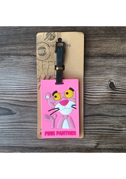 Kumral Tarzı Pembe Panter Anime Seyahat Aksesuarları Bagaj Etiketi Valiz Kimlik Taşınabilir Etiket Tutucu Bagaj Etiketleri Hediyelik Yeni (Yurt Dışından)