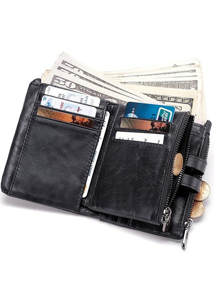 Yeşil Stil Yeni Alışveriş Merkezi Cüzdan Erkek Deli At Cüzdanlar Bozuk Para Cüzdanı Kısa Erkek Para Çantası Rifd Inek Derisi Kart Cüzdanı Cartera (Yurt Dışından) fırsatları