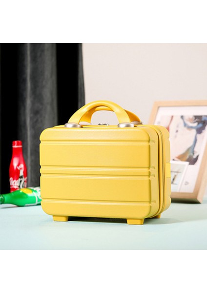 Sarı Stil Mini Sevimli Işık Taşınabilir Kadın Valizi 14 Inç Kozmetik Çantası Nefes Alabilen Su Geçirmez Dayanıklı Bagaj Özel Yapılabilir (Yurt Dışından)
