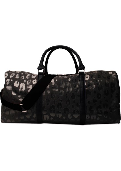 Siyah Leopar 2 Stili Perakende Pu Leopar Haftasonu Çanta Tavşan Duffle Tote Dom Büyük Seyahat Çantası Omuz Askılı Seyahat Için (Yurt Dışından)
