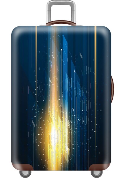 03 Bagaj Kapağı Stili Xl Beden Esneklik Seyahat Bavul Kılıfı Çiçek Desenli Bavul Koruyucu Kapak Kalınlaştırılmış Valiz Kılıfı Seyahat Aksesuarları (Yurt Dışından)