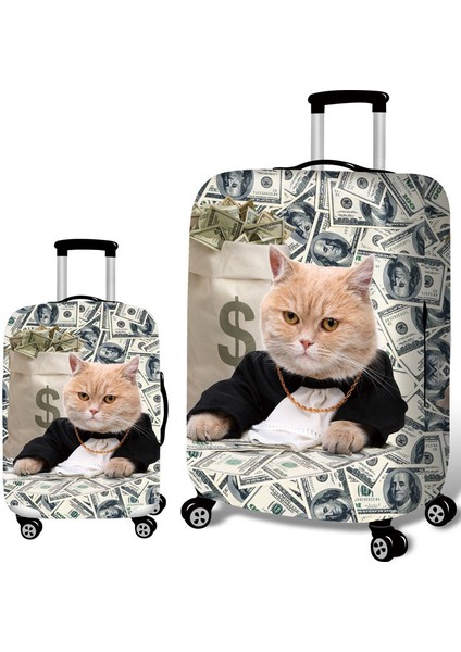 C Stili Xl Beden Bulldog Desenli Seyahat Aksesuarları Valiz Kılıfı Çanta Koruma Bagaj Tozu Kapak Esnek Kumaşlar Gövde Set Kılıflar Için (Yurt Dışından)