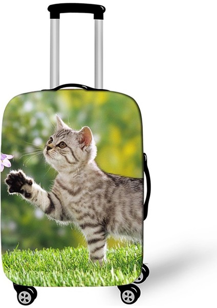 No.10 Tarzı L Beden Yüksek Esneklik Bagaj Koruyucu Kılıf Sevimli Köpek Kedi Hayvan Baskılı Seyahat Aksesuarı Inç Baga Uygun Bagaj Kılıfı (Yurt Dışından)