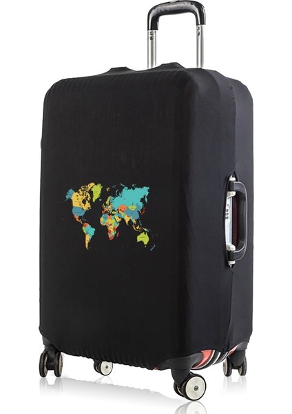 1TRAVEL003 Stili L Beden 2022 Yeni Kalın Elastik Dünya Haritası Valiz Koruyucu Kılıf 20-30 Inç Bagaj Bavul Kılıfları Seyahat Kılıfları Aksesuarları (Yurt Dışından)