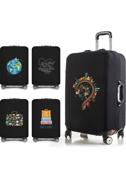 1TRAVEL003 Stili L Beden 2022 Yeni Kalın Elastik Dünya Haritası Valiz Koruyucu Kılıf 20-30 Inç Bagaj Bavul Kılıfları Seyahat Kılıfları Aksesuarları (Yurt Dışından) fırsatları