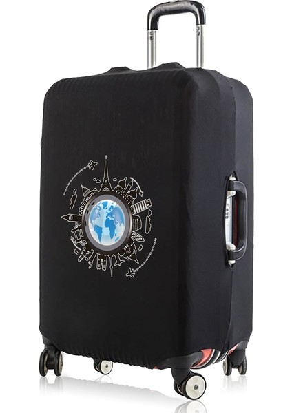 1TRAVEL003 Stili L Beden 2022 Yeni Kalın Elastik Dünya Haritası Valiz Koruyucu Kılıf 20-30 Inç Bagaj Bavul Kılıfları Seyahat Kılıfları Aksesuarları (Yurt Dışından) indirimleri