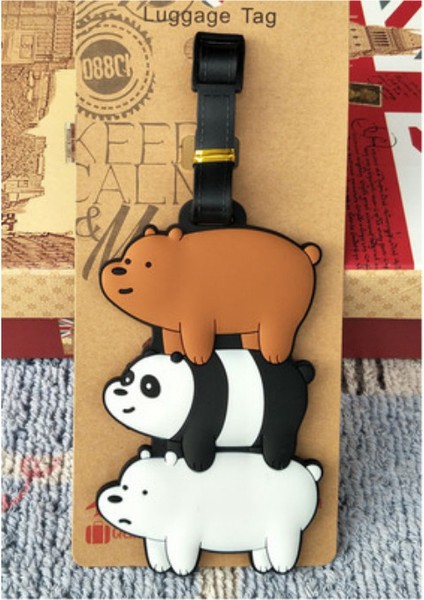 B Tarzı Seyahat Aksesuarları Sevimli Karikatür Ayı Bagaj Etiketi Silikon Bavul Kimlik Adres Tutucu Bagaj Seyahat Etiketleri Taşınabilir Etiket (Yurt Dışından)