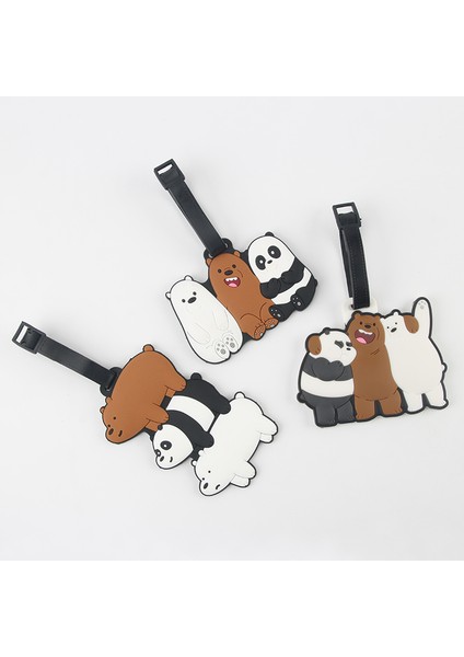 B Tarzı Seyahat Aksesuarları Sevimli Karikatür Ayı Bagaj Etiketi Silikon Bavul Kimlik Adres Tutucu Bagaj Seyahat Etiketleri Taşınabilir Etiket (Yurt Dışından) modelleri