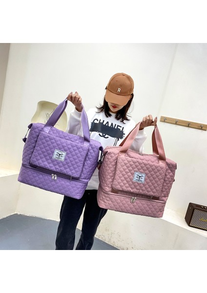 Siyah Stil Kadın Seyahat Omuz Çantaları Geniş Kapasiteli Katlanabilir Tote Valiz Çantaları Oxford Kumaş Su Geçirmez Spor Jimnastik Yoga Depolama El Çantası (Yurt Dışından) fiyatları