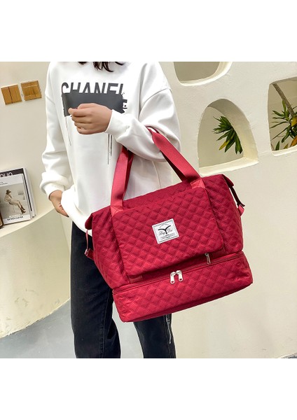 Siyah Stil Kadın Seyahat Omuz Çantaları Geniş Kapasiteli Katlanabilir Tote Valiz Çantaları Oxford Kumaş Su Geçirmez Spor Jimnastik Yoga Depolama El Çantası (Yurt Dışından) modelleri