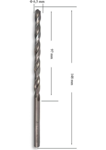 6,5 mm Uzun Metal Matkap Ucu Hss Dın 340
