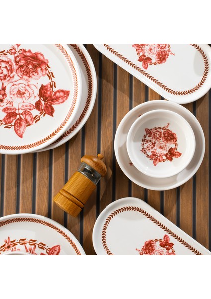 Danish Rose 14 Parça Seramik 6 Kişilik Kahvaltı Takımı