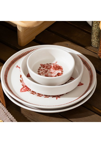 Danish Rose 14 Parça Seramik 6 Kişilik Kahvaltı Takımı
