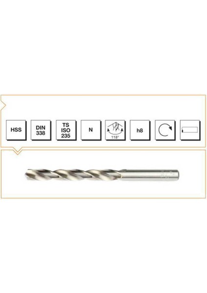Makina Takım Hss Dın 338 Silindirik Saplı Kısa Taşlanmış Matkap Ucu 0.5mm- B00007000050