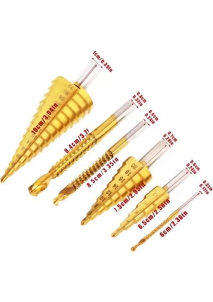 Kademeli Matkap Saç Delme Ucu Seti Takımı 6 Parça