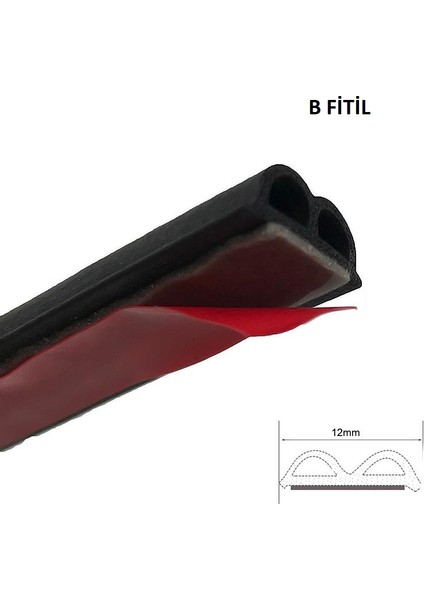 Araç B Fitil Kapı Altı Kenarı Kaput Bagaj Ses Önleyici Fitil 5mt