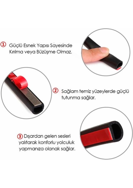 Araç P Fitil Kapı Altı Kenarı Kaput Bagaj Ses Önleyici Fitil 5mt fırsatları