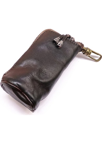 Kırmızı Stil Gerçek Inek Derisi Hizmetçi Küçük Yuvarlak Sütunlu Anahtarlık Erkek Araba Anahtar Cüzdanı Madeni Para Cüzdanı Retro Kovalar Anahtarlar Kılıf Çanta (Yurt Dışından)