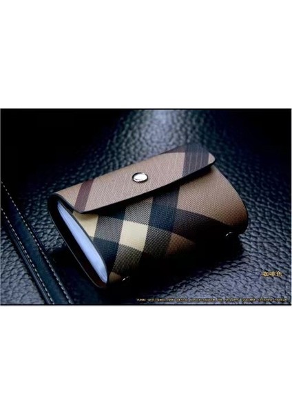 Kumral Tarzı Klasik Çek Tasarımlı 26 Bit Kart Cüzdanı Pu Deri Kartlık Hem Kadınlar Hem De Erkekler Için (Yurt Dışından)