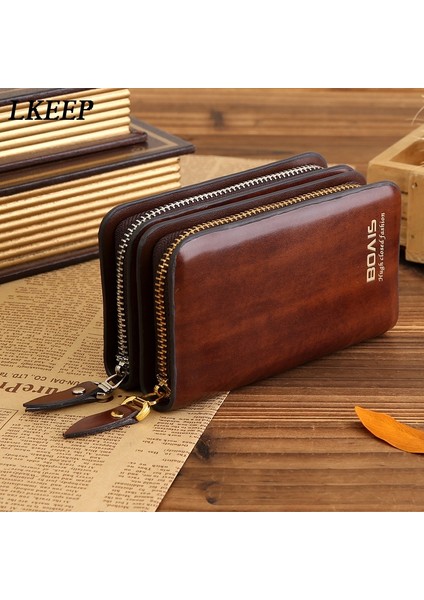 Kırmızı Stil Deri Kılıf Anahtar Tutucu Erkek/kadın Anahtar Cüzdanı Bozuk Para Cüzdanı Çok Fonksiyonlu Moda Ev Sahibi Anahtar Çantası Organizatör (Yurt Dışından)
