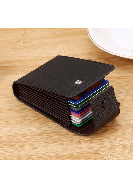 Siyah 3 Tarzı Unisex Erkek Iş Deri Cüzdan Kimlik Kredi Kartı Tutucu Kartvizit Kılıfı Yeni Moda Cep Düzenleyici Para Telefon Madeni Para Çantası (Yurt Dışından)
