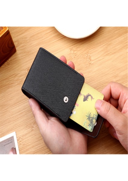 Siyah 3 Tarzı Unisex Erkek Iş Deri Cüzdan Kimlik Kredi Kartı Tutucu Kartvizit Kılıfı Yeni Moda Cep Düzenleyici Para Telefon Madeni Para Çantası (Yurt Dışından)