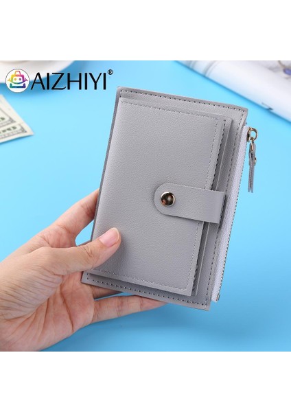 No.20 Tarzı Erkek Kadın Moda Düz Renk Kredi Kartı Kimlik Kartı Çoklu Yuva Kart Tutucu Günlük Pu Deri Mini Bozuk Para Cüzdanı Kılıf Cebi (Yurt Dışından) fırsatları