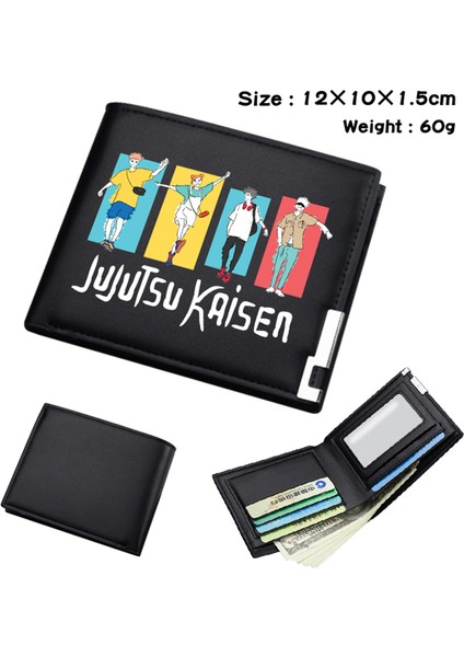 XQZS210527 32 Stili Japon Anime Çizgi Film Cüzdanı Jujutsu Kaisen Cüzdan Kısa Cüzdan Kart Tutucu ile (Yurt Dışından)