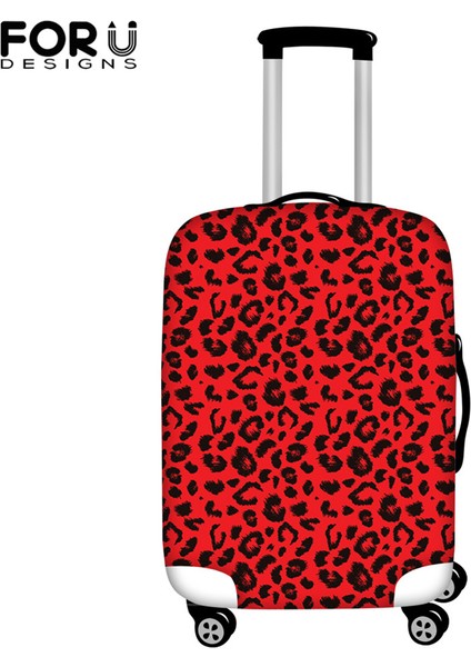 HTE983 Stili M Beden Forudesıgns Elastik Kumaş Bagaj Koruyucu Kapak Karışık Renk Leopar Desen Baskılı Seyahat Bavulu Kılıfı Toz Kapağı (Yurt Dışından)