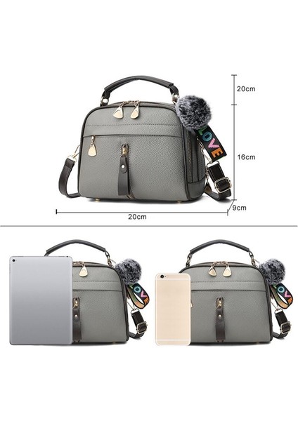 Siyah Stil Lüks Çapraz Vücut Çantaları Püsküllü Messenger Omuz Çantası Kadın Pu Deri El Çantası Bayan Boston Saç Topu Messenger Çantalar Bayanlar (Yurt Dışından) fiyatları