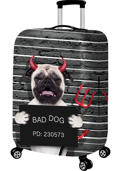 F Stili Xl Beden Bulldog Desenli Seyahat Aksesuarları Valiz Kılıfı Çanta Koruma Bagaj Tozu Kapak Esnek Kumaşlar Gövde Set Kılıflar Için (Yurt Dışından)