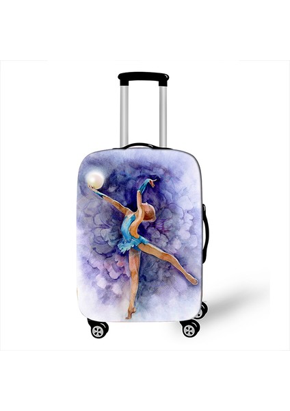 PXTGYMC04CW Stili Xl Beden Ritmik Jimnastik Sanat Baskı Valiz Kılıfı Toz Geçirmez Seyahat Aksesuarları Elastik Tekerlekli Valiz Kılıfı (Yurt Dışından)