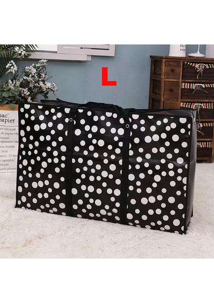 Nokta L Stili Su Geçirmez Büyük Boy Bagaj Çantası Seyahat Kıyafet Depolama Çantaları Fermuar Kamp Taşıma Paketi Çantası Geniş Kapasiteli Basit Duffel Çanta (Yurt Dışından)