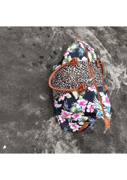 No.2 Tarzı Kadın Leopar Desenli Çiçekli Haftasonu Çantası Büyük Boy Serape Leopar El Çantası Çok Fonksiyonlu Çiçekli Seyahat Tote Çanta (Yurt Dışından) fiyatları