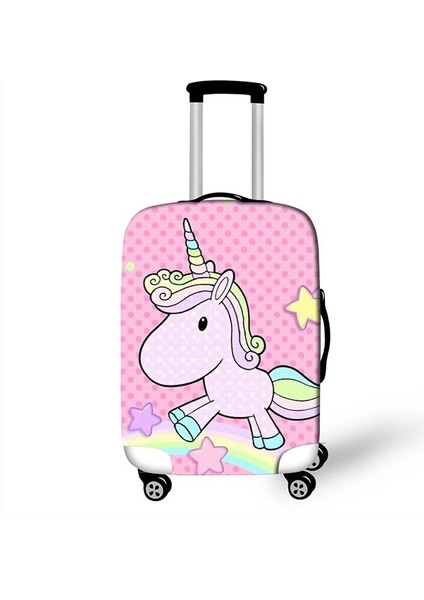 E Stili M Beden 3D Unicorn Valiz Kılıfı Çizgi Film Bavul Toz Kapakları Çocuklar Seyahat Aksesuarları Için Bagaj Koruması Durumunda (Yurt Dışından)