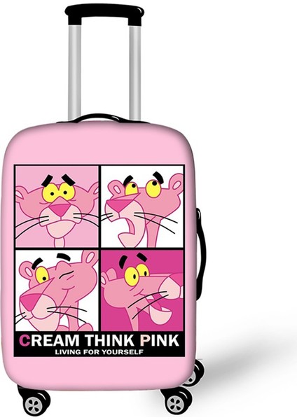 No.10 Tarzı S Beden Sevimli Dolgulu Bagaj Koruyucu Kılıf Pembe Oyuncu Leopar Baskılı Seyahat Aksesuarı Uygun Inç Valiz Kılıfı (Yurt Dışından)