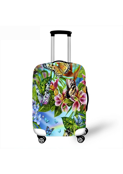 08 Bagaj Kapağı Stili L Beden Kelebek Desenli Valiz Kılıfı Kalın Valiz Koruyucu Kılıflar Elastik Valiz Kılıfı Valiz Koruyucu Kılıflar (Yurt Dışından)